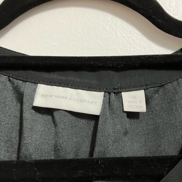 New York and Company Black Floral Blouse - Picture 3 of 3